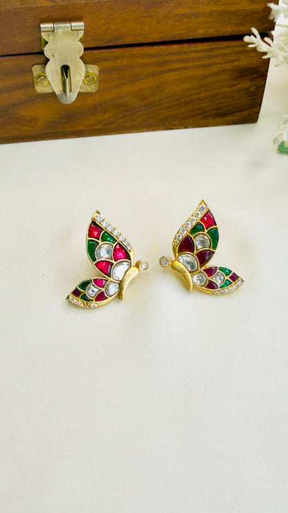 Butterfly Jadau Stud Earrings