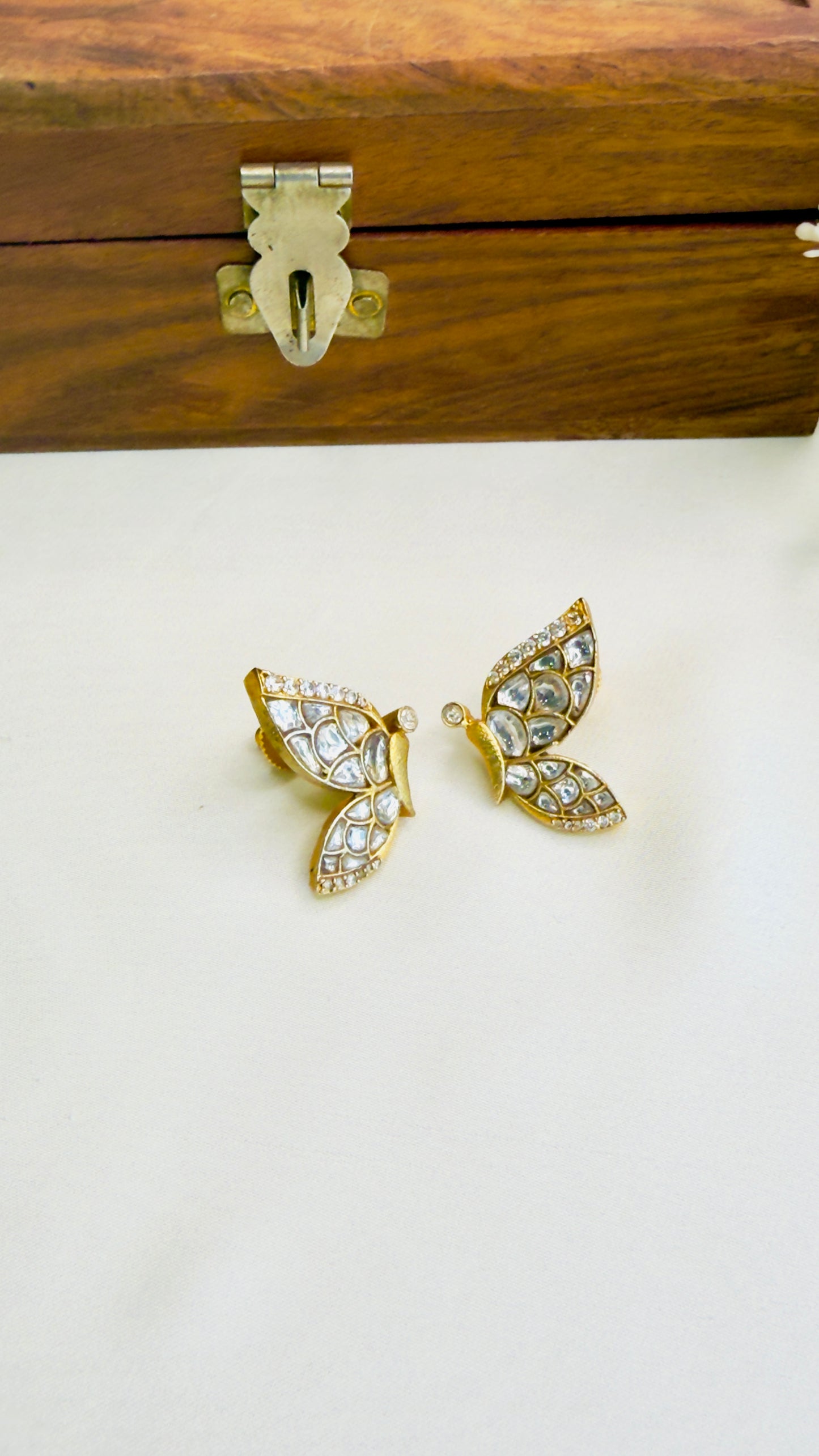 Butterfly Jadau Stud Earrings