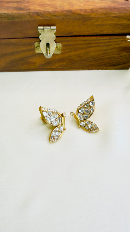 Butterfly Jadau Stud Earrings