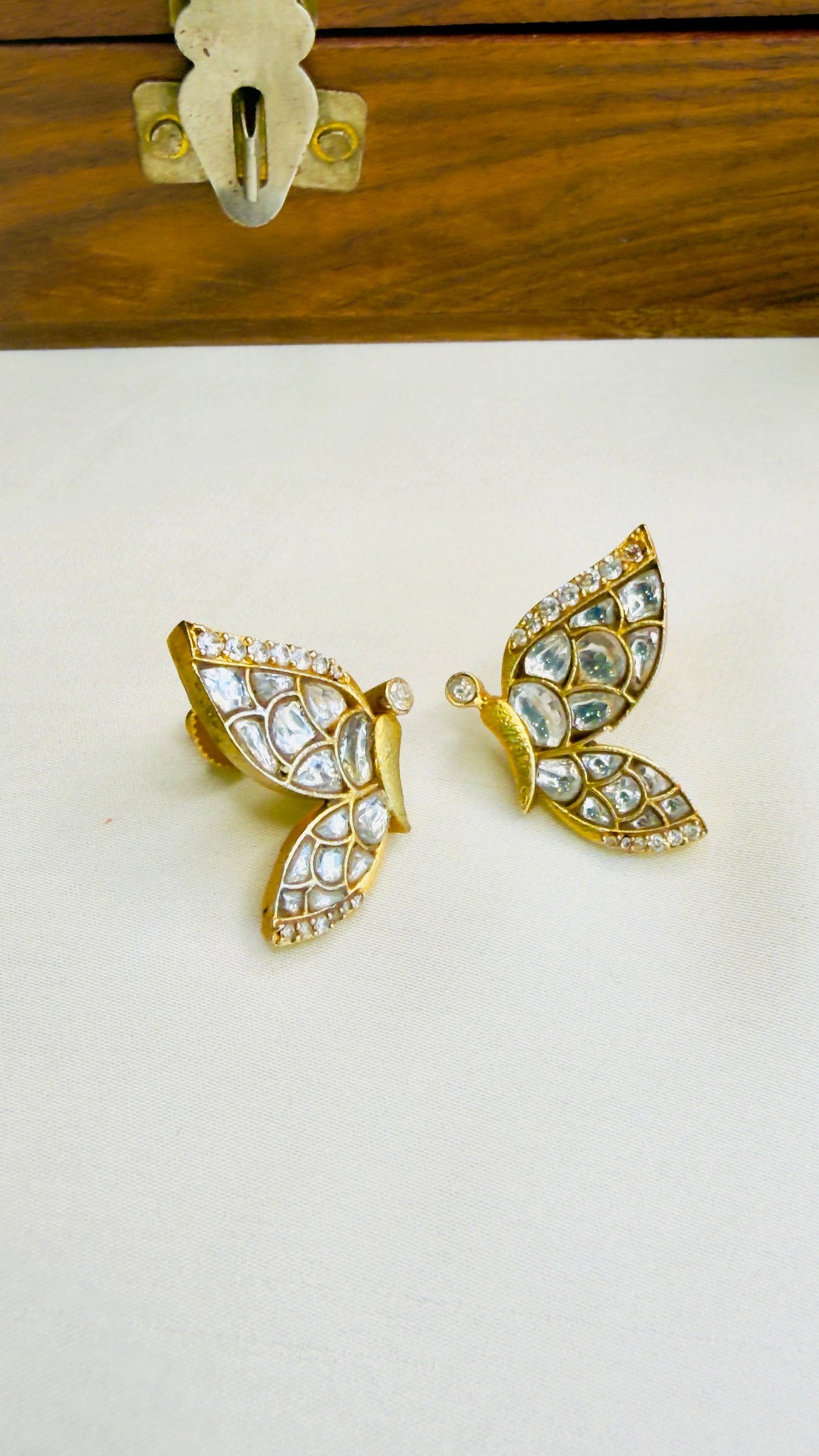 Butterfly Jadau Stud Earrings