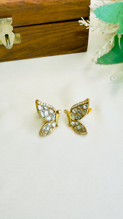 Butterfly Jadau Stud Earrings