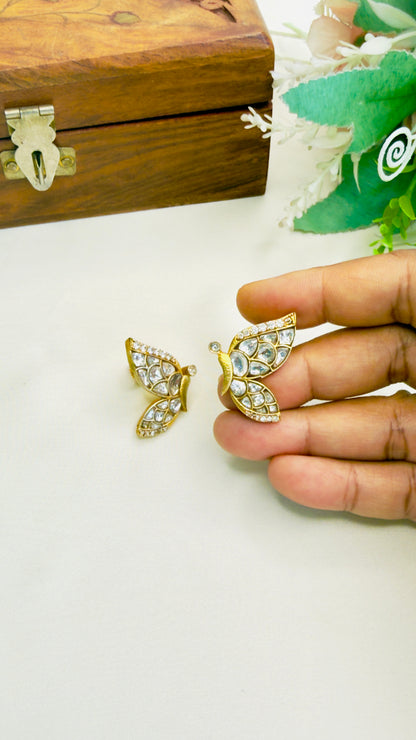 Butterfly Jadau Stud Earrings