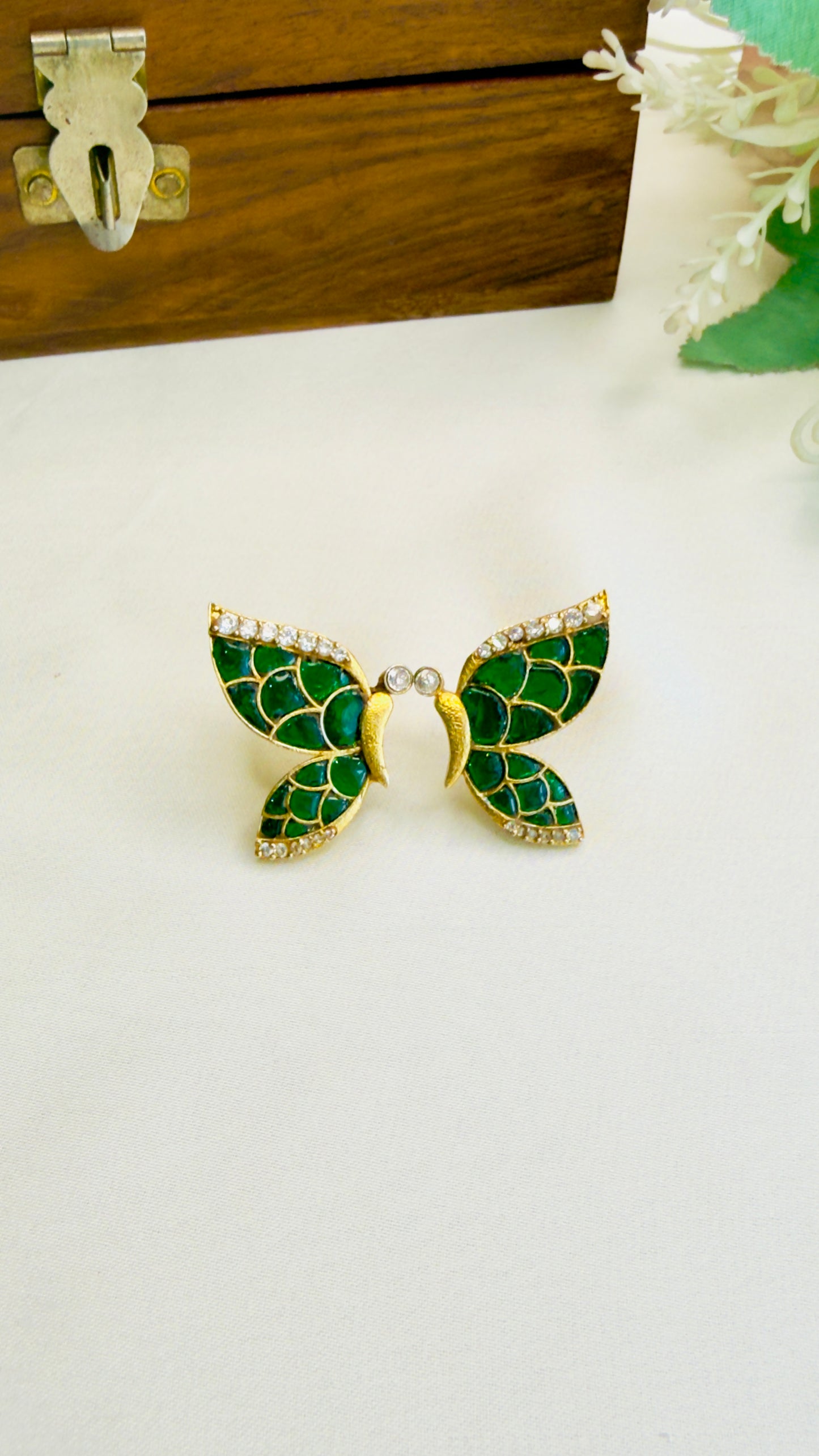 Butterfly Jadau Stud Earrings