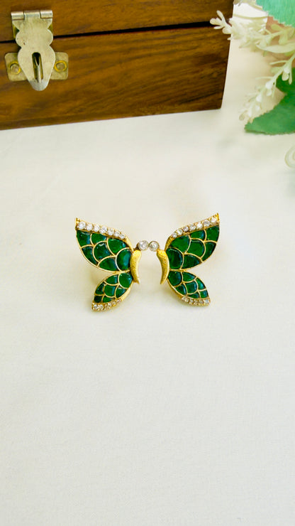 Butterfly Jadau Stud Earrings
