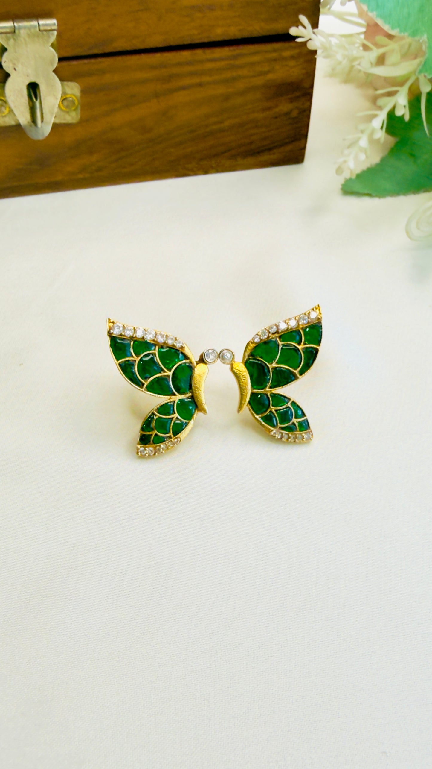 Butterfly Jadau Stud Earrings
