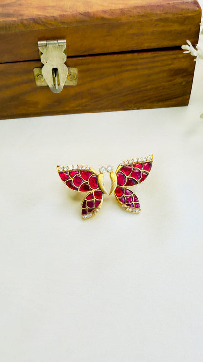 Butterfly Jadau Stud Earrings