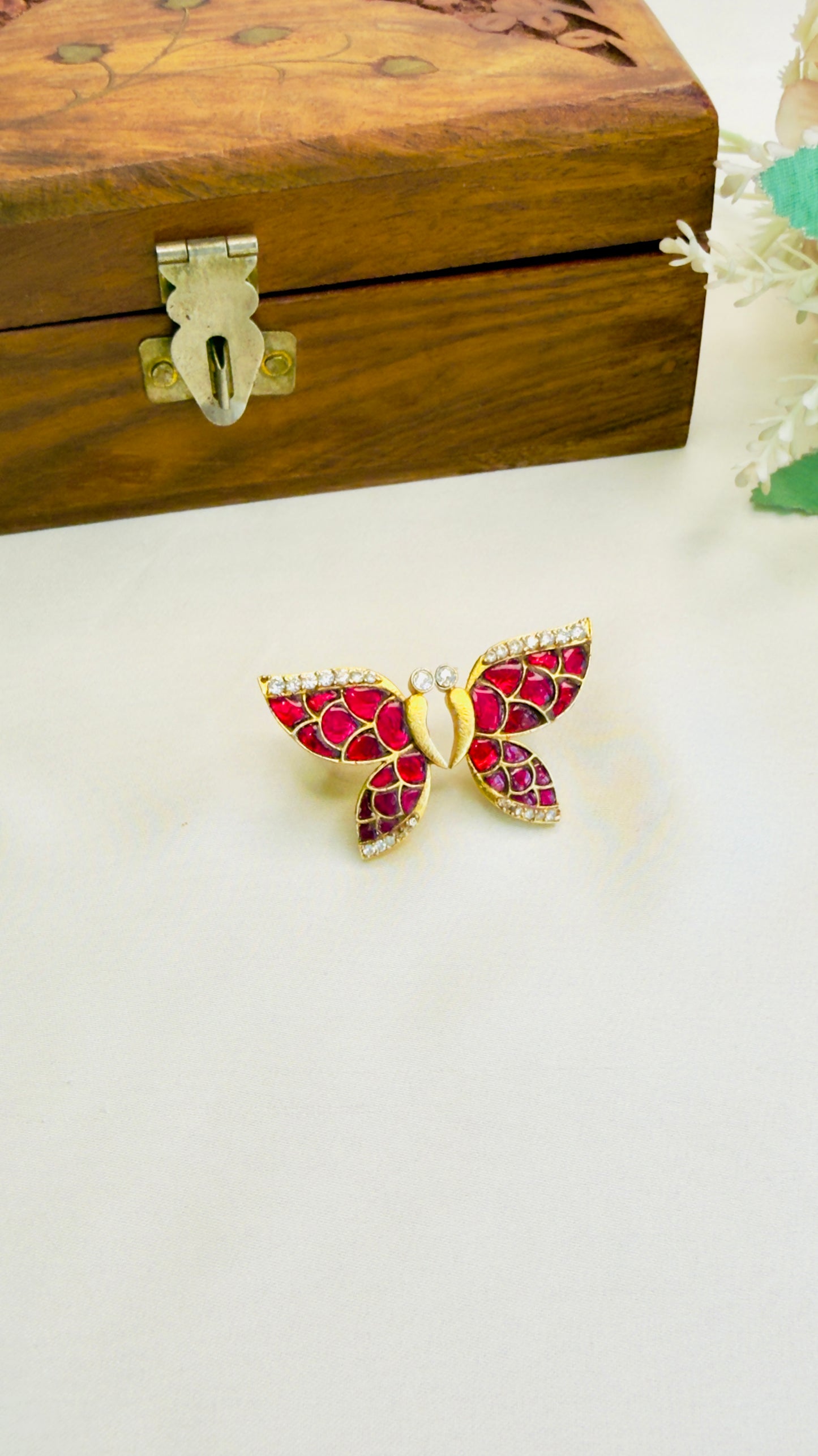 Butterfly Jadau Stud Earrings