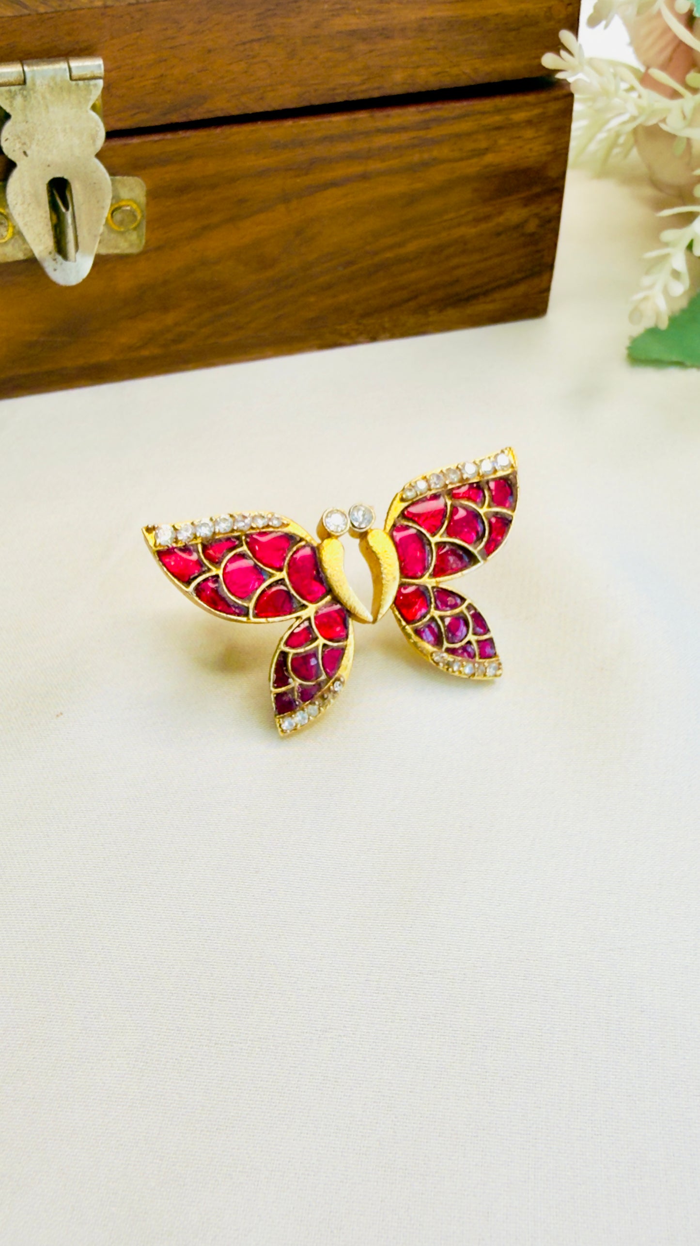 Butterfly Jadau Stud Earrings