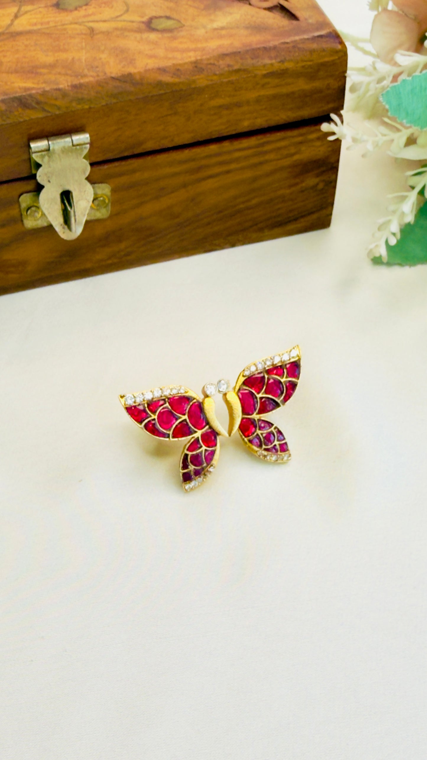 Butterfly Jadau Stud Earrings