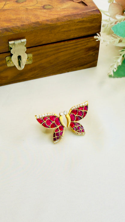Butterfly Jadau Stud Earrings