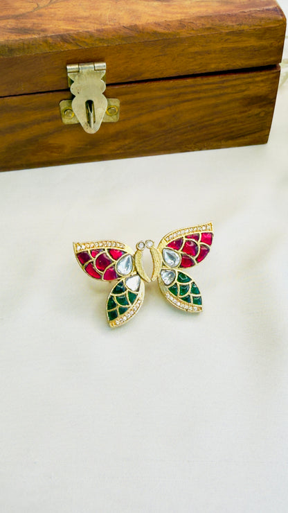 Butterfly Jadau Stud Earrings