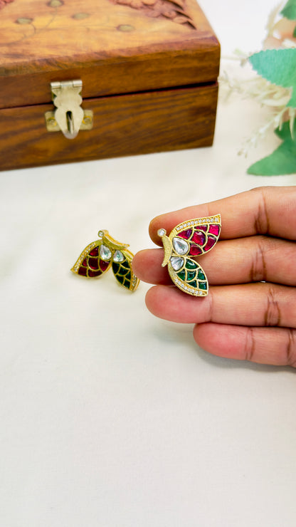 Butterfly Jadau Stud Earrings