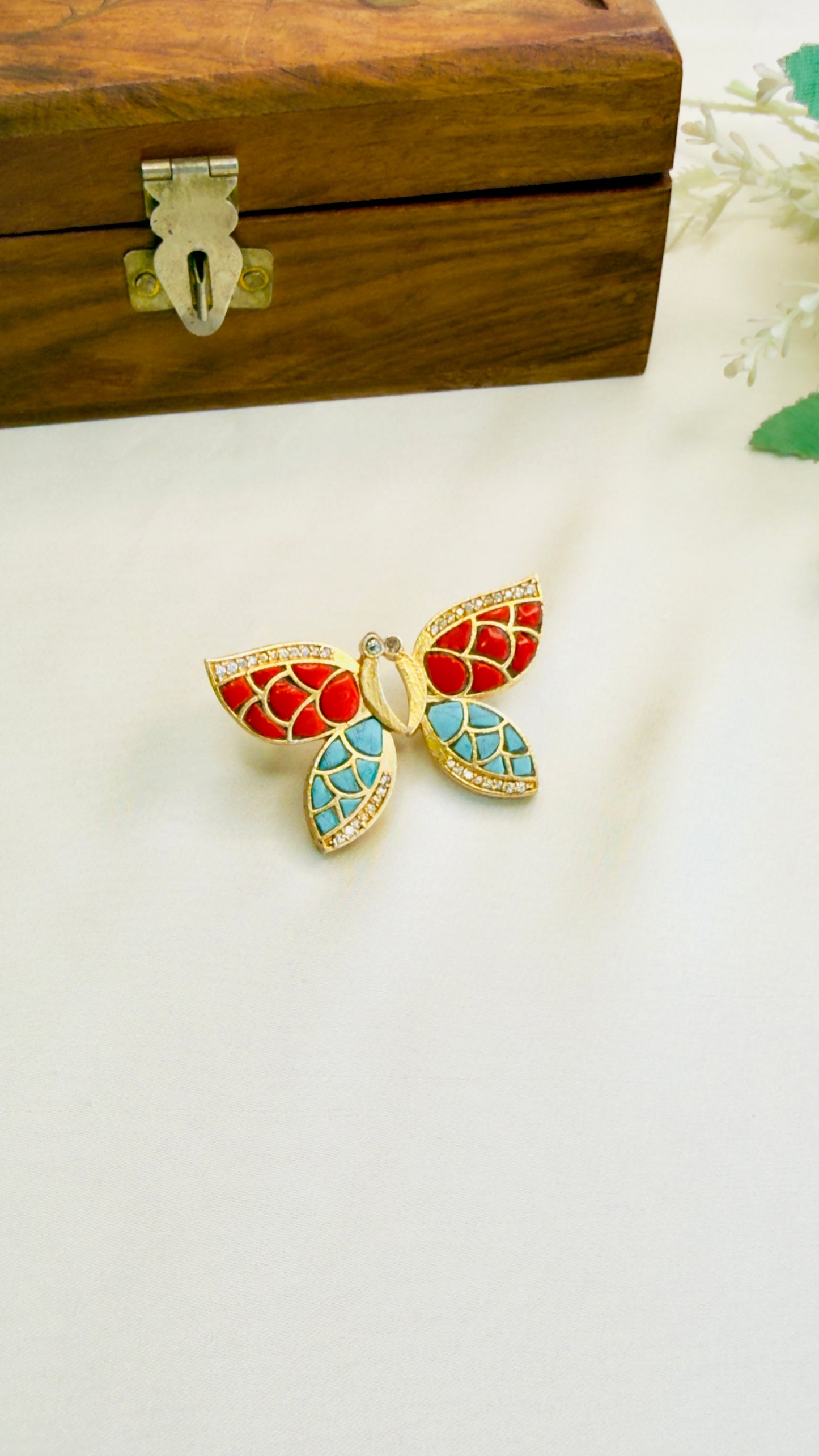 Butterfly Jadau Stud Earrings