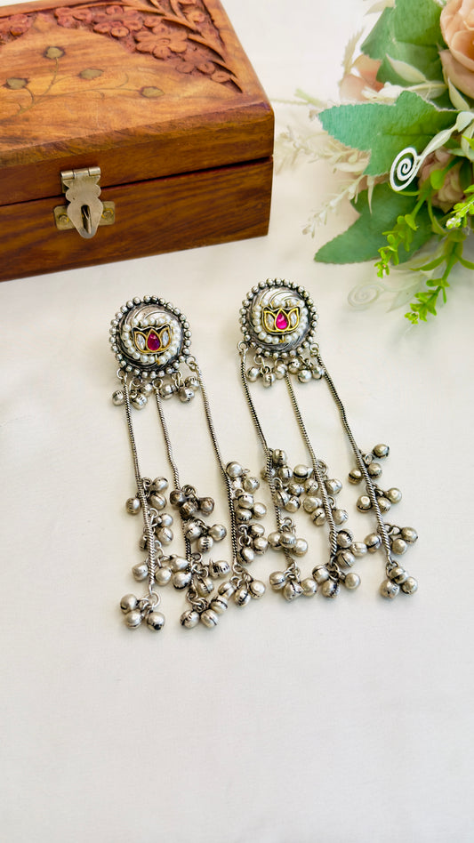 Silver Replica Kashmiri Earrings