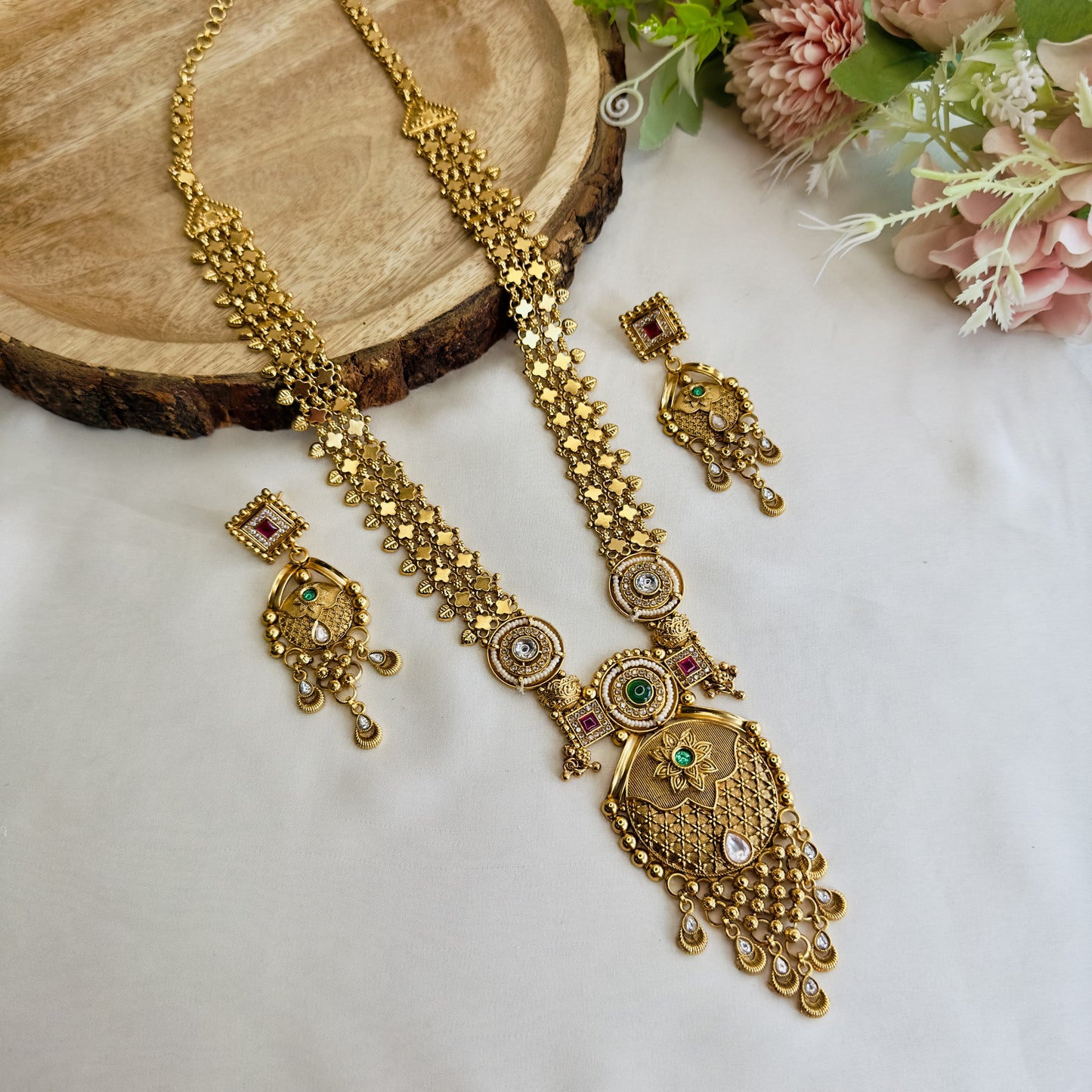 Gold Look a Like Long Necklace Set