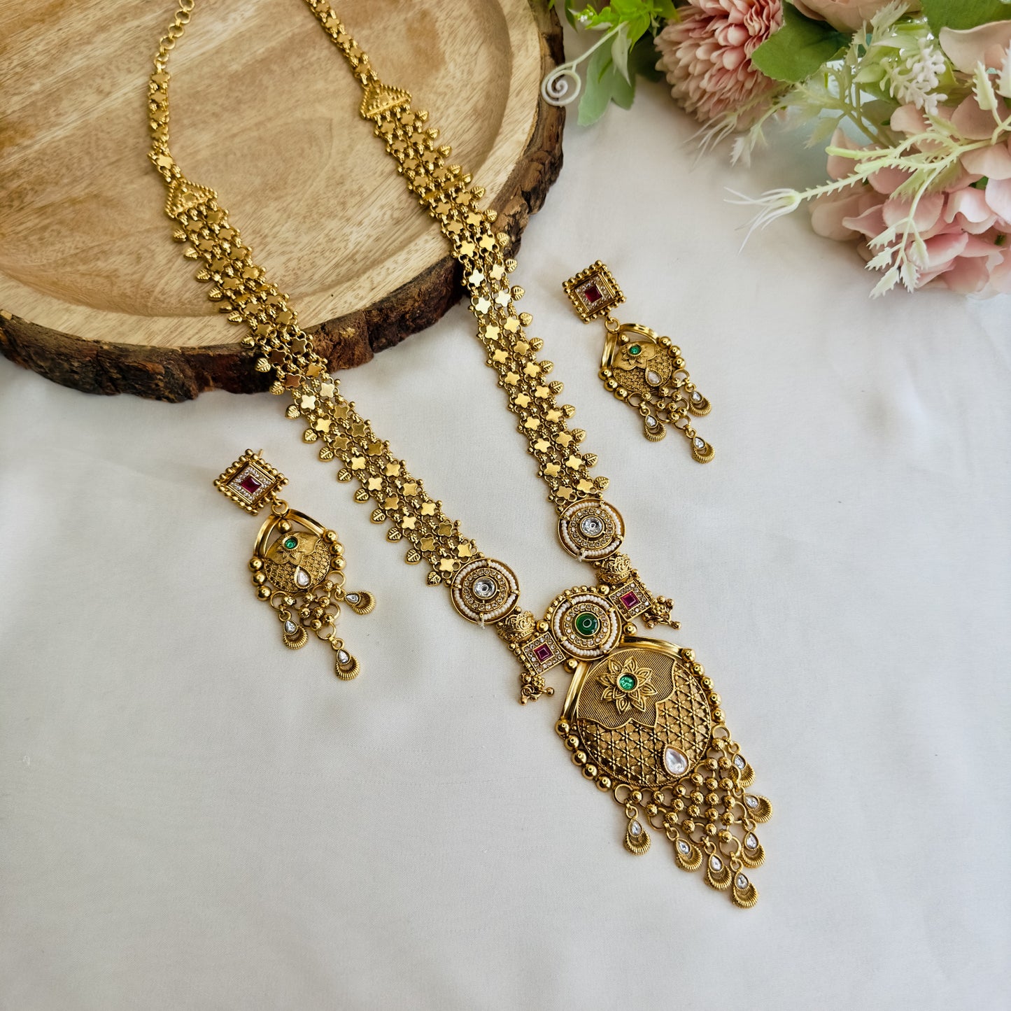 Gold Look a Like Long Necklace Set