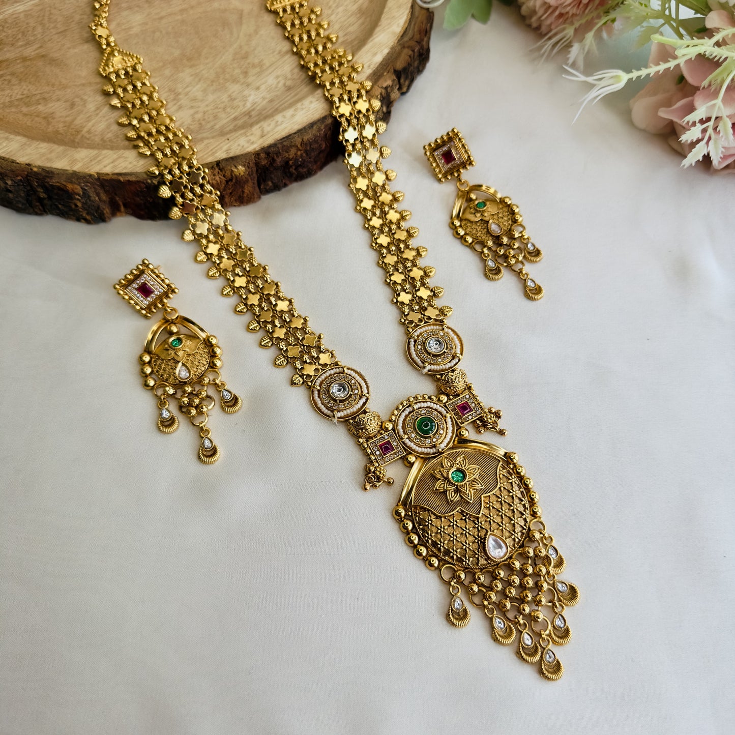 Gold Look a Like Long Necklace Set