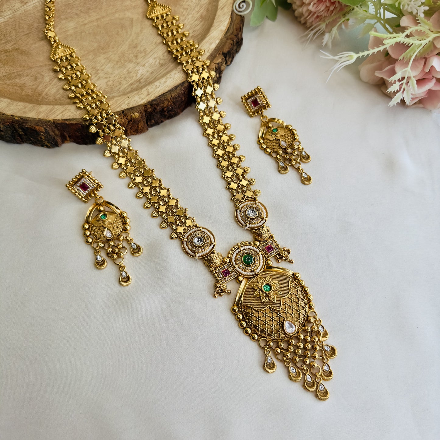 Gold Look a Like Long Necklace Set