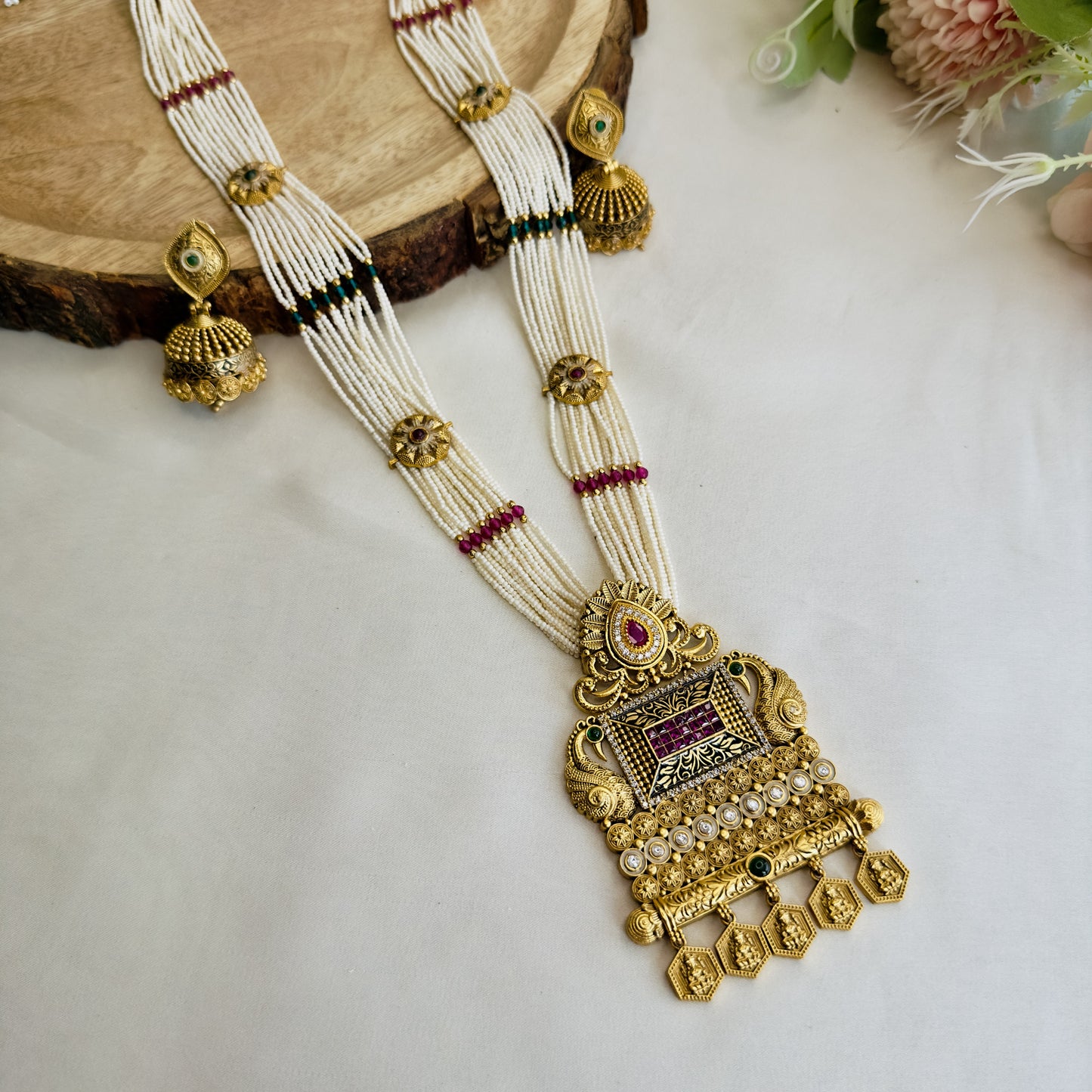 Five Charms Rajwadi Necklace Set