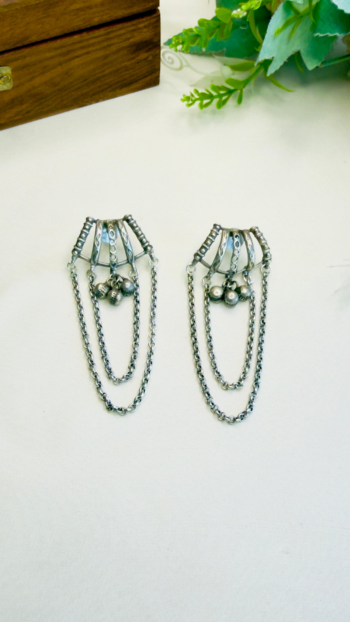 Silver Replica Chain Earrings