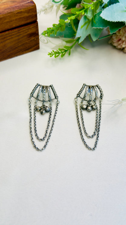 Silver Replica Chain Earrings