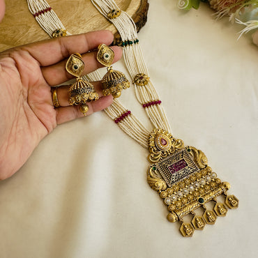 Five Charms Rajwadi Necklace Set