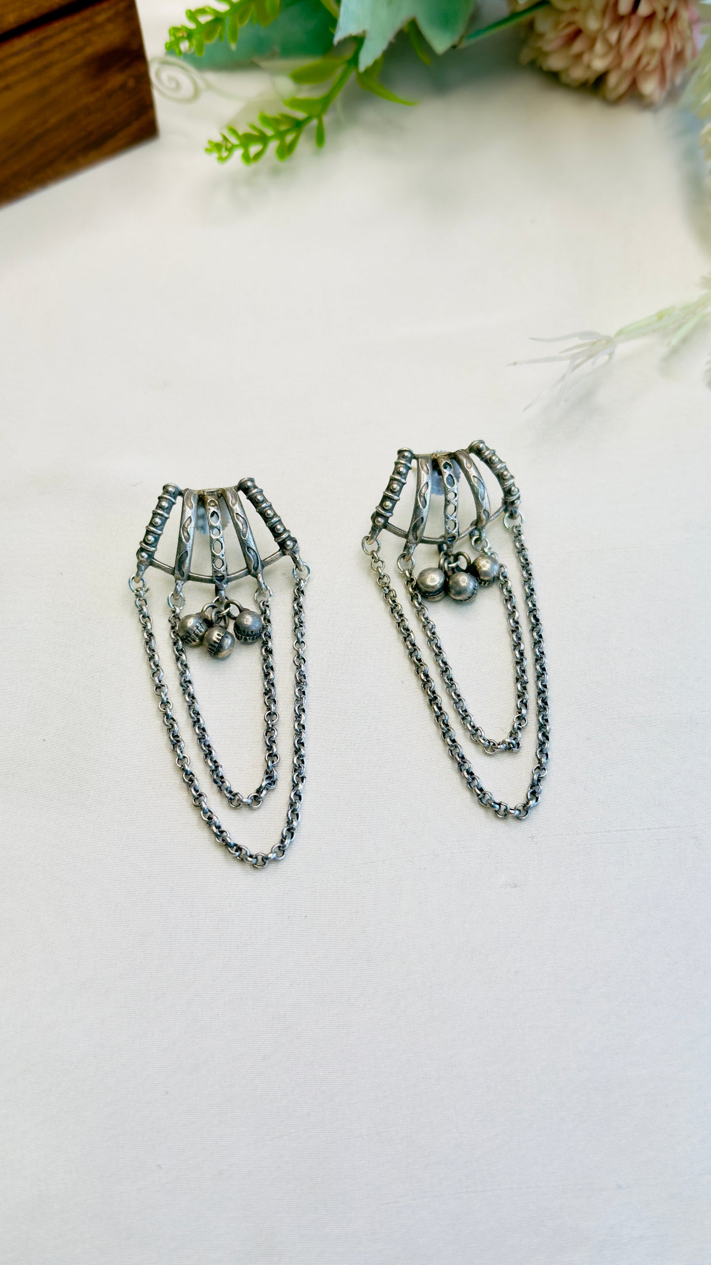 Silver Replica Chain Earrings