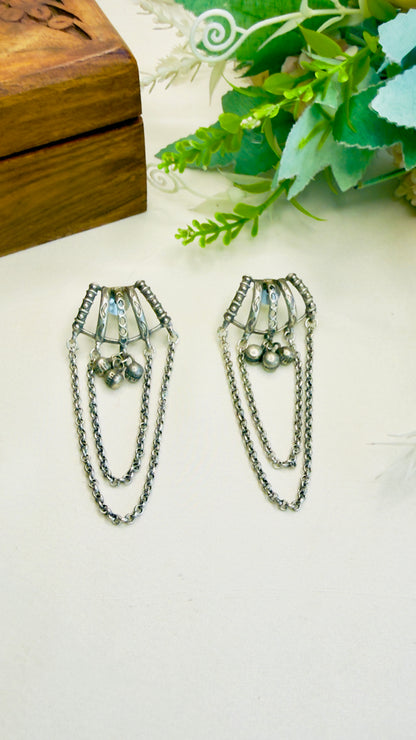 Silver Replica Chain Earrings