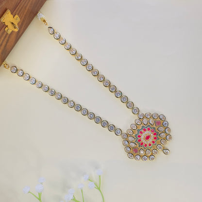 Pink Floral AD Necklace