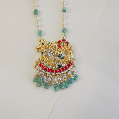 Pachi Kundan Necklace Long Set