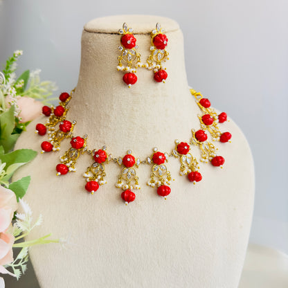 Polki with Beads necklace Set