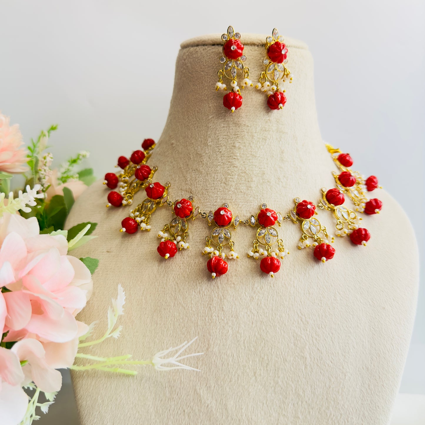 Polki with Beads necklace Set