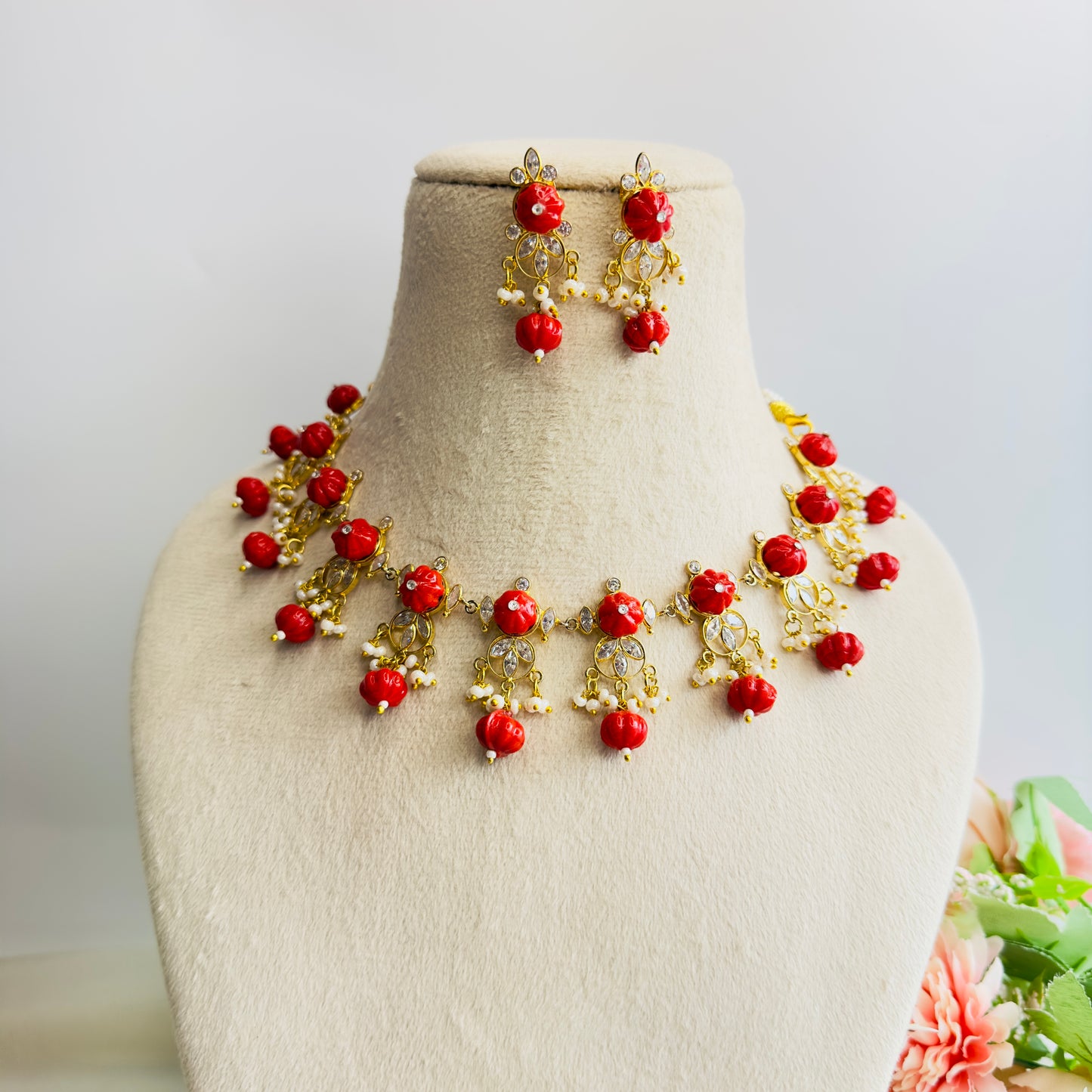 Polki with Beads necklace Set