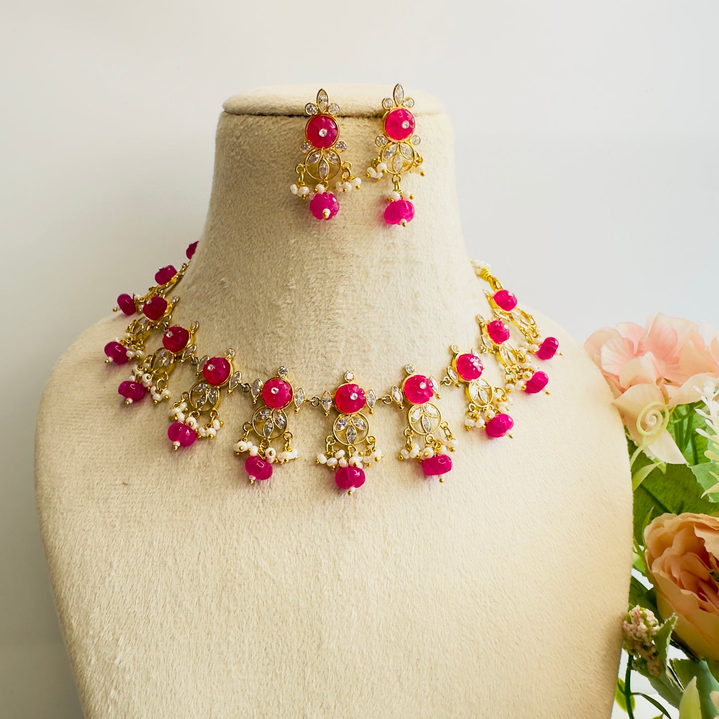 Polki with Beads necklace Set