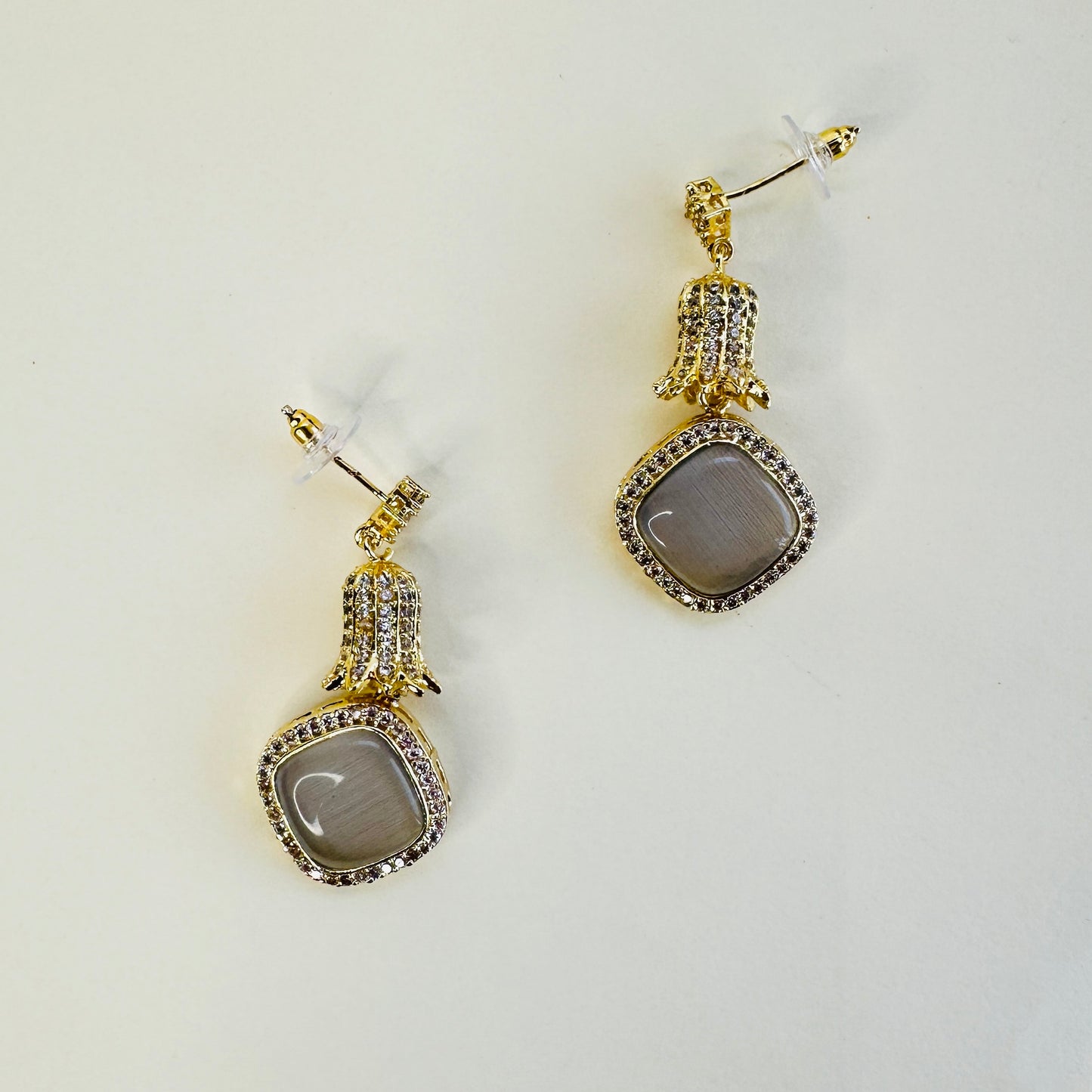 Grey Earrings Danglers