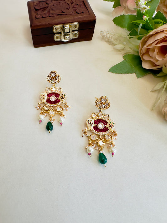 Tyani Kundan Pink Hydro Earrings