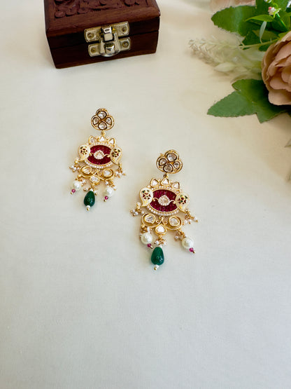 Tyani Kundan Pink Hydro Earrings
