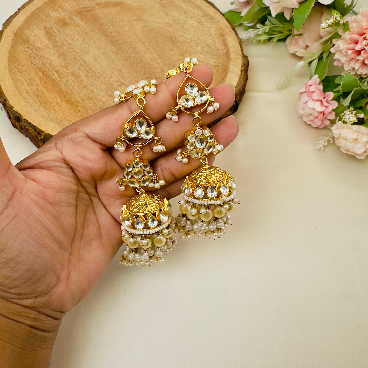 Jhumki Earrings with earchain