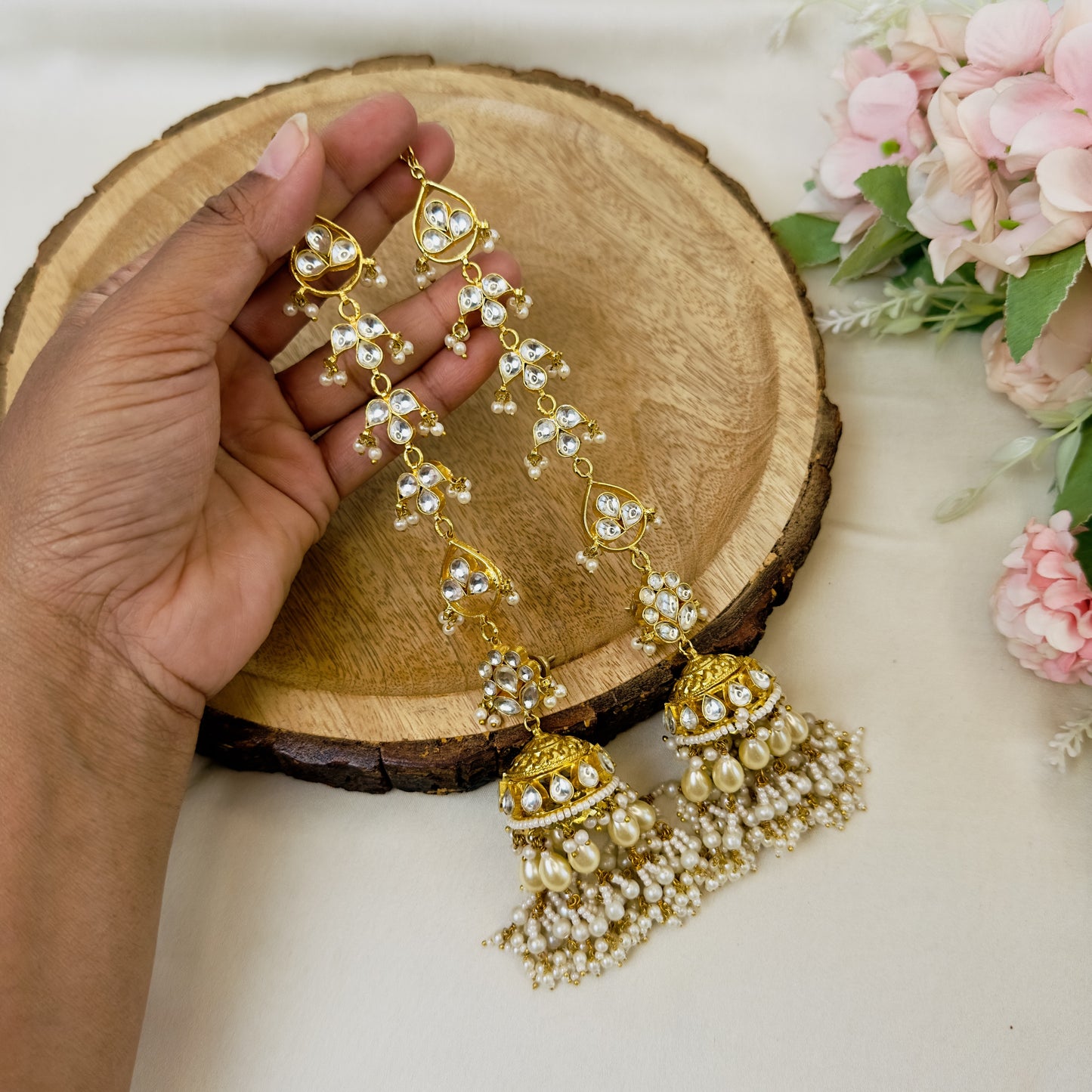 Jhumki Earrings with earchain