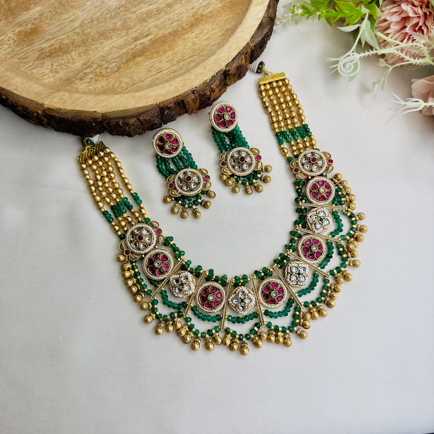 Rajwadi Multicolor Necklace Set