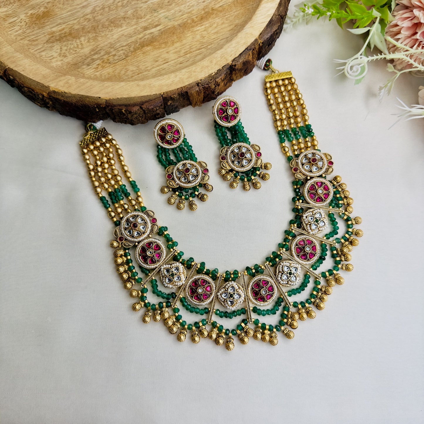 Rajwadi Multicolor Necklace Set