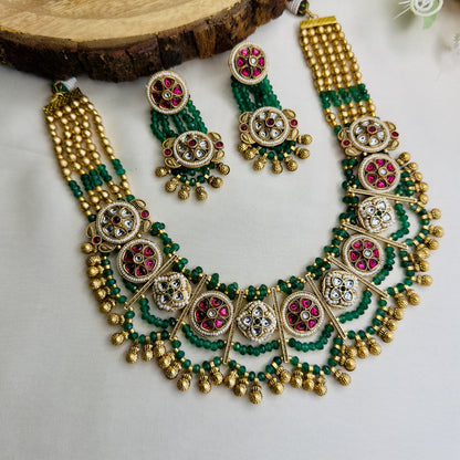 Rajwadi Multicolor Necklace Set