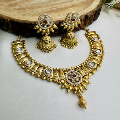 Kundan Work Rajwadi Necklace