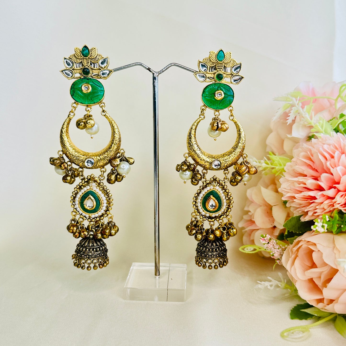 Gold Polish Long Jhumka