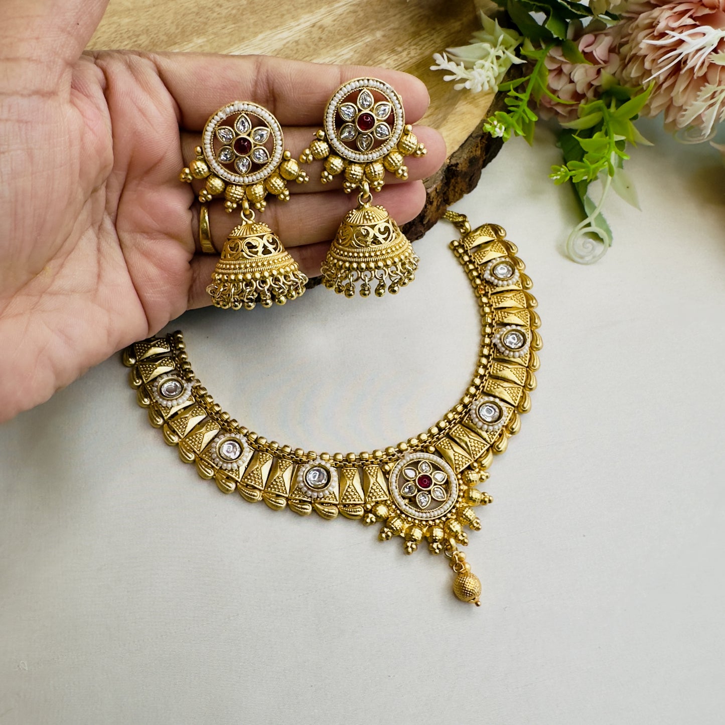 Kundan Work Rajwadi Necklace