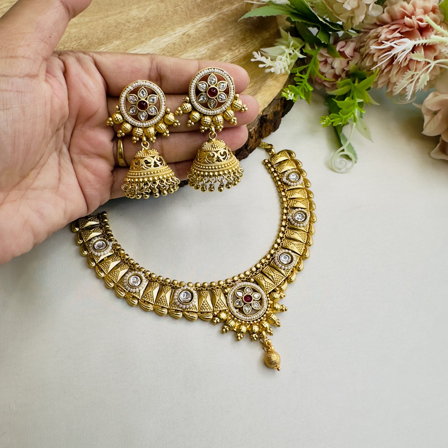 Kundan Work Rajwadi Necklace