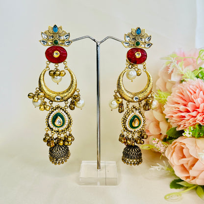 Gold Polish Long Jhumka