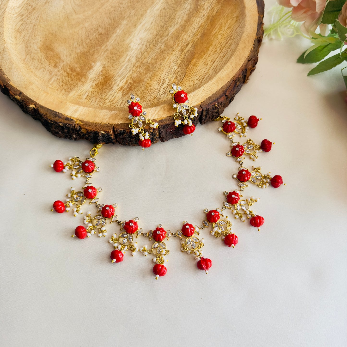 Polki with Beads necklace Set