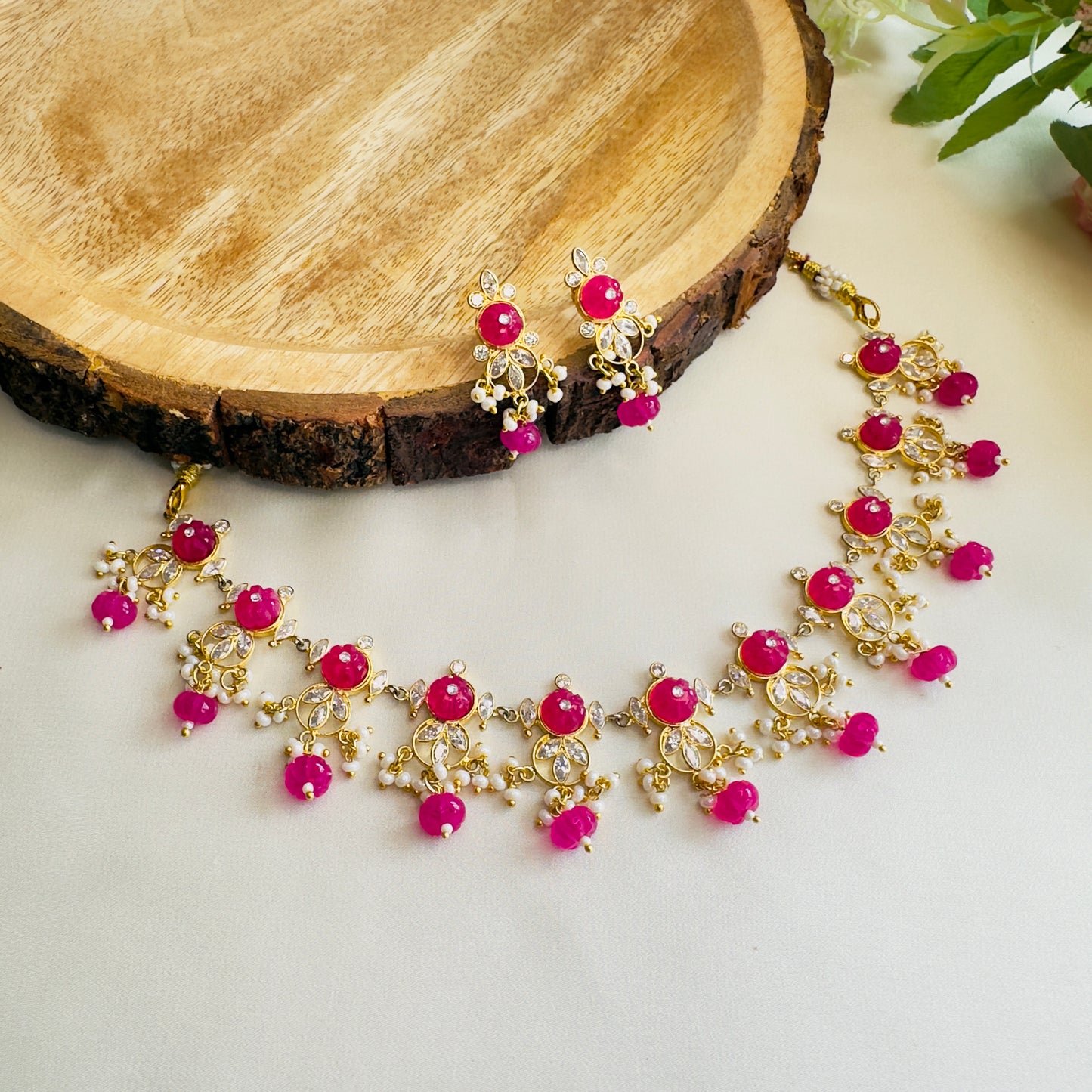 Polki with Beads necklace Set