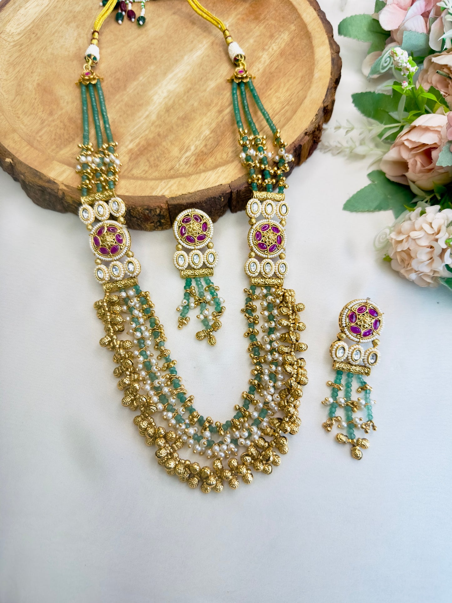 layered Side Broach Necklace Set
